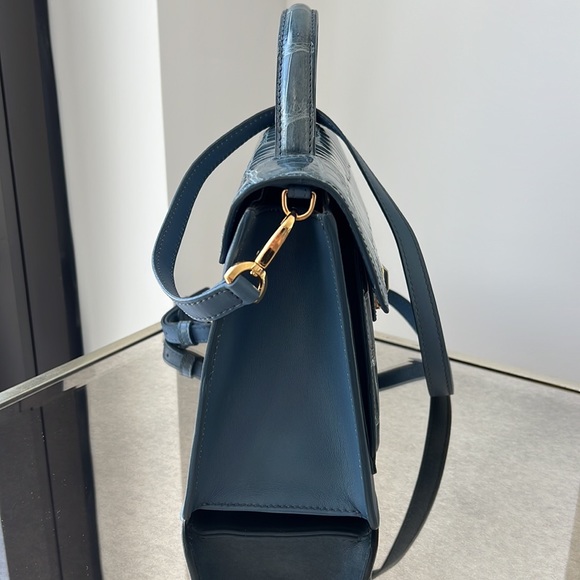 Krenoir Kandie Medium Bag in Arctic Shine Handbag Purse Crossbody Alligator - Picture 10 of 14